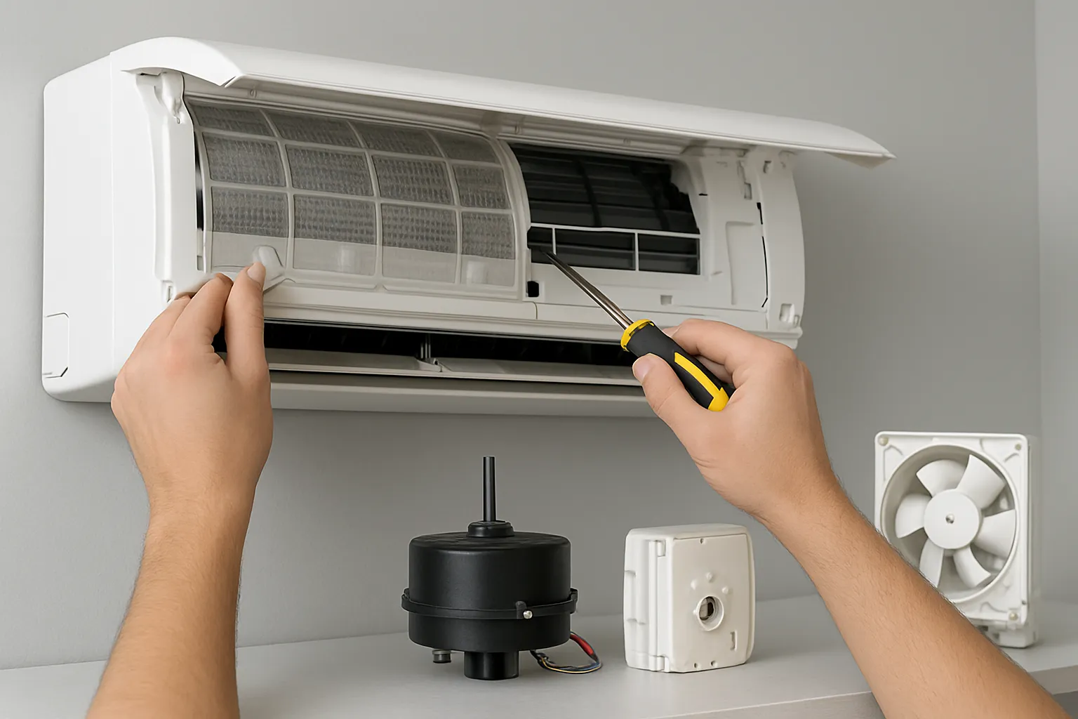 Aire acondicionado: mantenimiento básico y piezas que suelen fallar