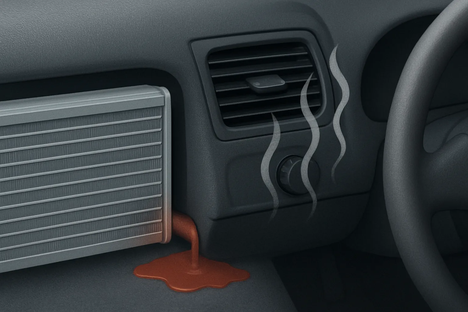 Radiador de calefacción: síntomas de fuga y olor en el habitáculo